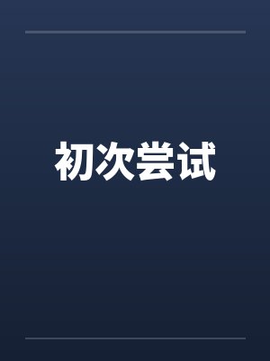 初次尝试
