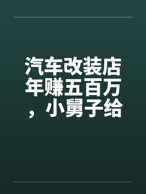 汽车改装店年赚五百万，小舅子给我分红250块后悔疯了